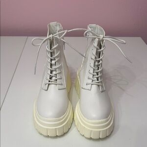 Women's White Platform Boots